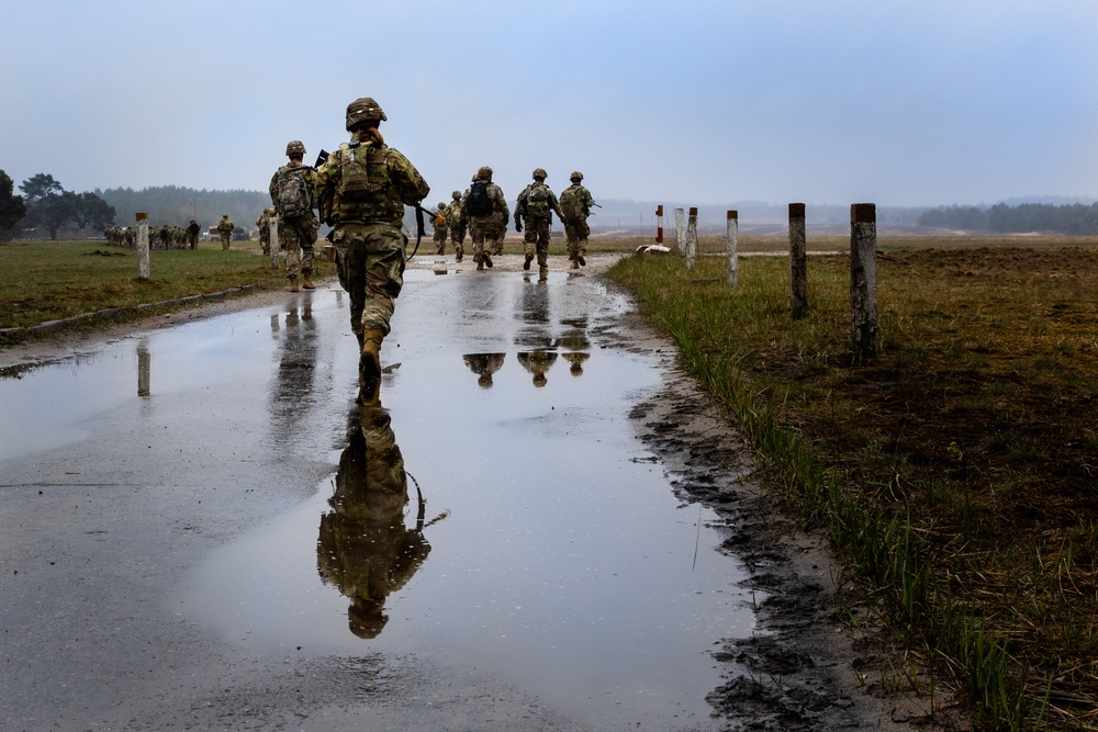 HHB of the 3-29th FA ruck march to the Range
