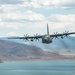 Nevada Air Guard C-130H Hercules Flies over Pyramid Lake during ESGR Boss Flight