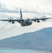 Nevada Air Guard C-130H Hercules Flies over Pyramid Lake during ESGR Boss Flight