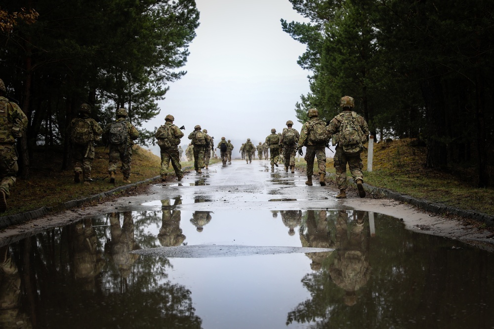 HHB of the 3-29th FA ruck march to the Range