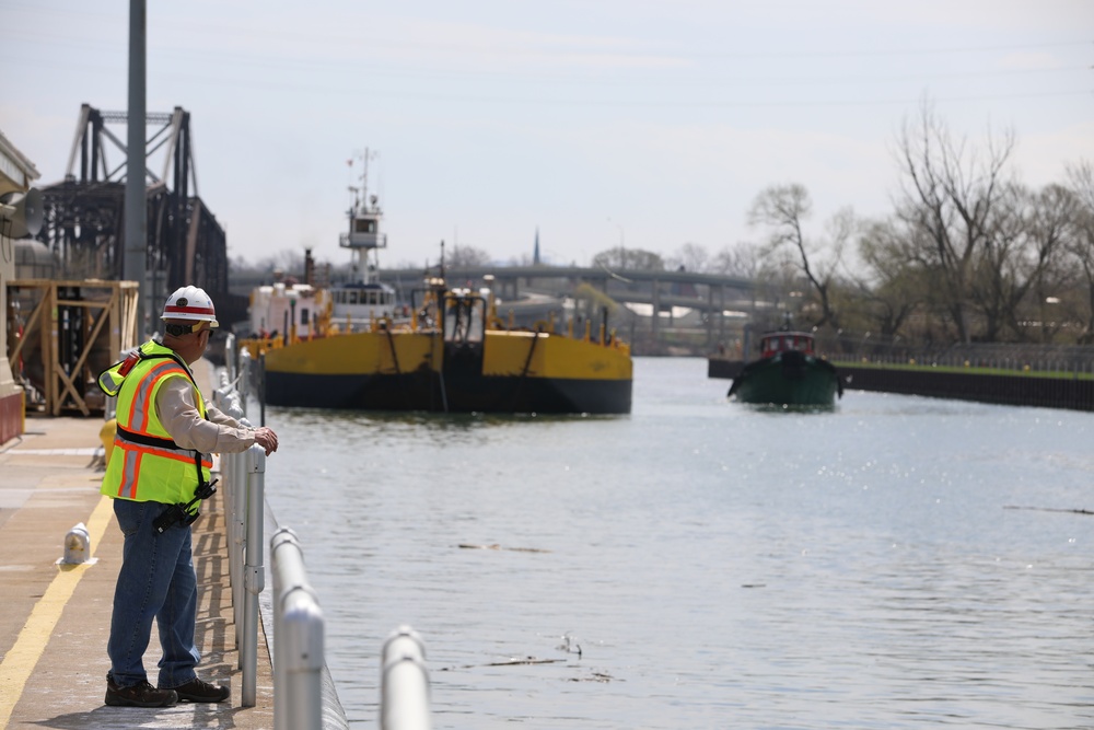 First Commercial Vessel Transits the Black Rock Lock in 2022 Shipping Season