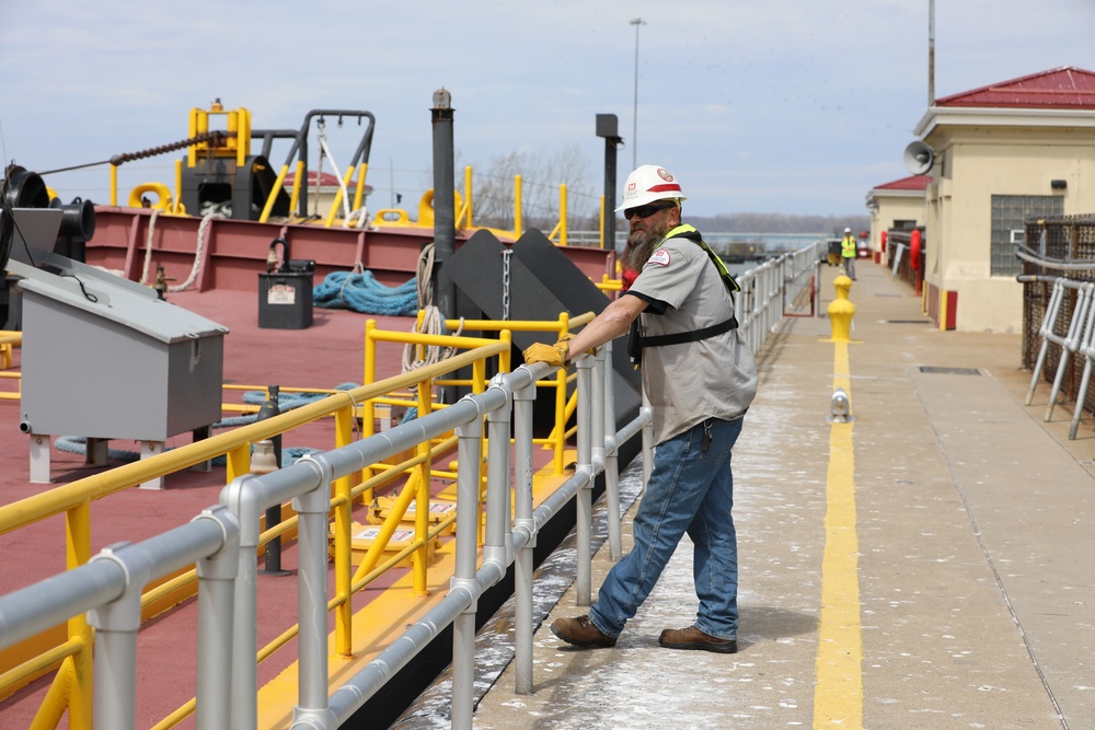 First Commercial Vessel Transits the Black Rock Lock in 2022 Shipping Season