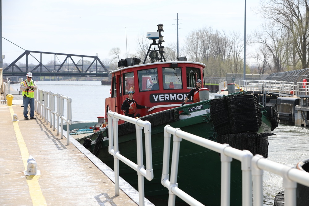 First Commercial Vessel Transits the Black Rock Lock in 2022 Shipping Season