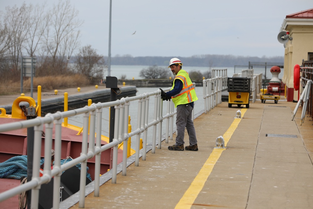 First Commercial Vessel Transits the Black Rock Lock in 2022 Shipping Season