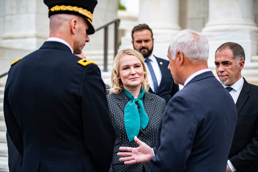 Czech Republic Minister of Defence Jana Černochová Participates in an Armed Forces Wreath-Laying Ceremony at the Tomb of the Unknown Soldier