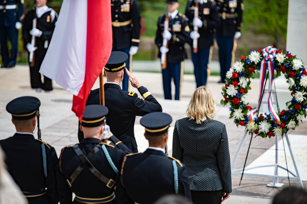 Czech Republic Minister of Defence Jana Černochová Participates in an Armed Forces Wreath-Laying Ceremony at the Tomb of the Unknown Soldier