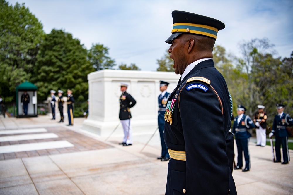 Czech Republic Minister of Defence Jana Černochová Participates in an Armed Forces Wreath-Laying Ceremony at the Tomb of the Unknown Soldier