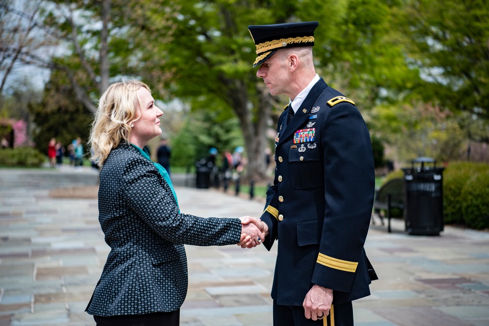 Czech Republic Minister of Defence Jana Černochová Participates in an Armed Forces Wreath-Laying Ceremony at the Tomb of the Unknown Soldier