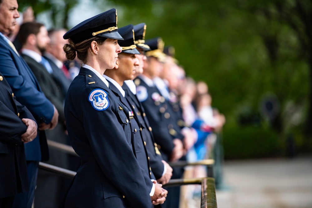 U.S. Capitol Police Chief Tom Manger Participates in an Army Full Honors Wreath-Laying Ceremony at the Tomb of the Unknown Soldier