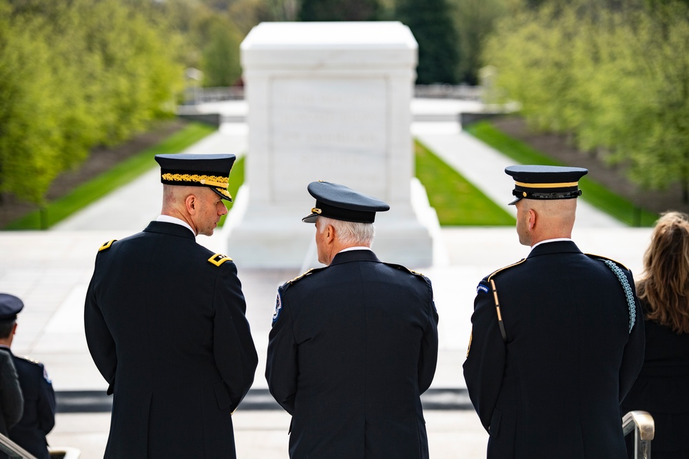 U.S. Capitol Police Chief Tom Manger Participates in an Army Full Honors Wreath-Laying Ceremony at the Tomb of the Unknown Soldier