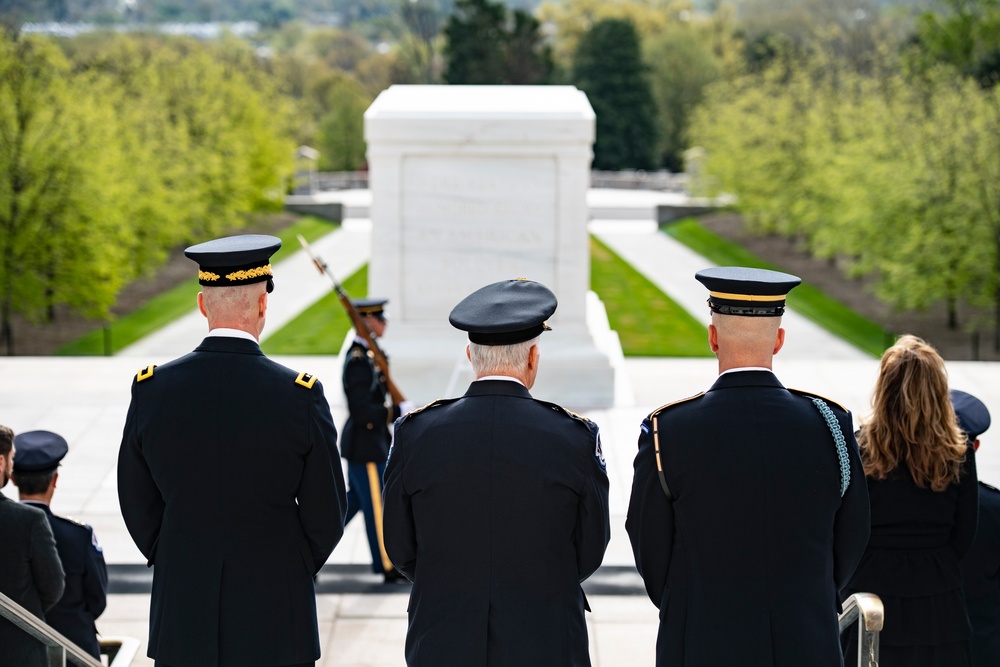 U.S. Capitol Police Chief Tom Manger Participates in an Army Full Honors Wreath-Laying Ceremony at the Tomb of the Unknown Soldier
