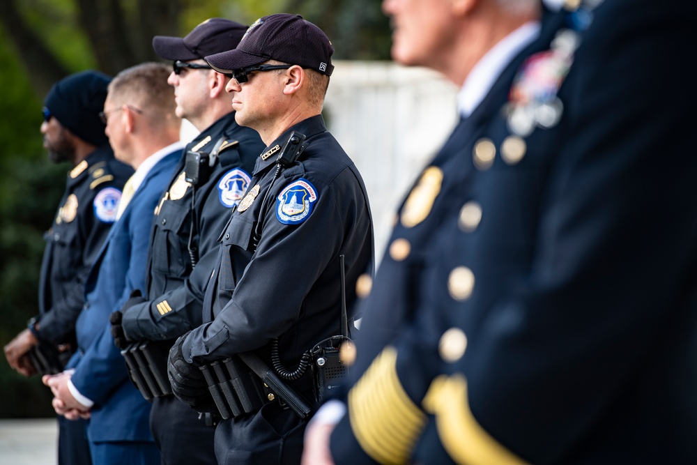 U.S. Capitol Police Chief Tom Manger Participates in an Army Full Honors Wreath-Laying Ceremony at the Tomb of the Unknown Soldier