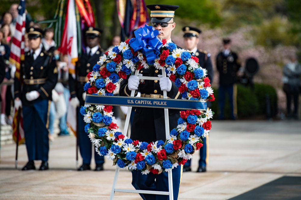 U.S. Capitol Police Chief Tom Manger Participates in an Army Full Honors Wreath-Laying Ceremony at the Tomb of the Unknown Soldier