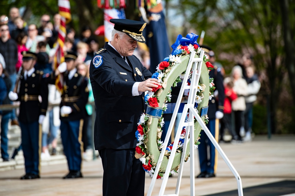 U.S. Capitol Police Chief Tom Manger Participates in an Army Full Honors Wreath-Laying Ceremony at the Tomb of the Unknown Soldier