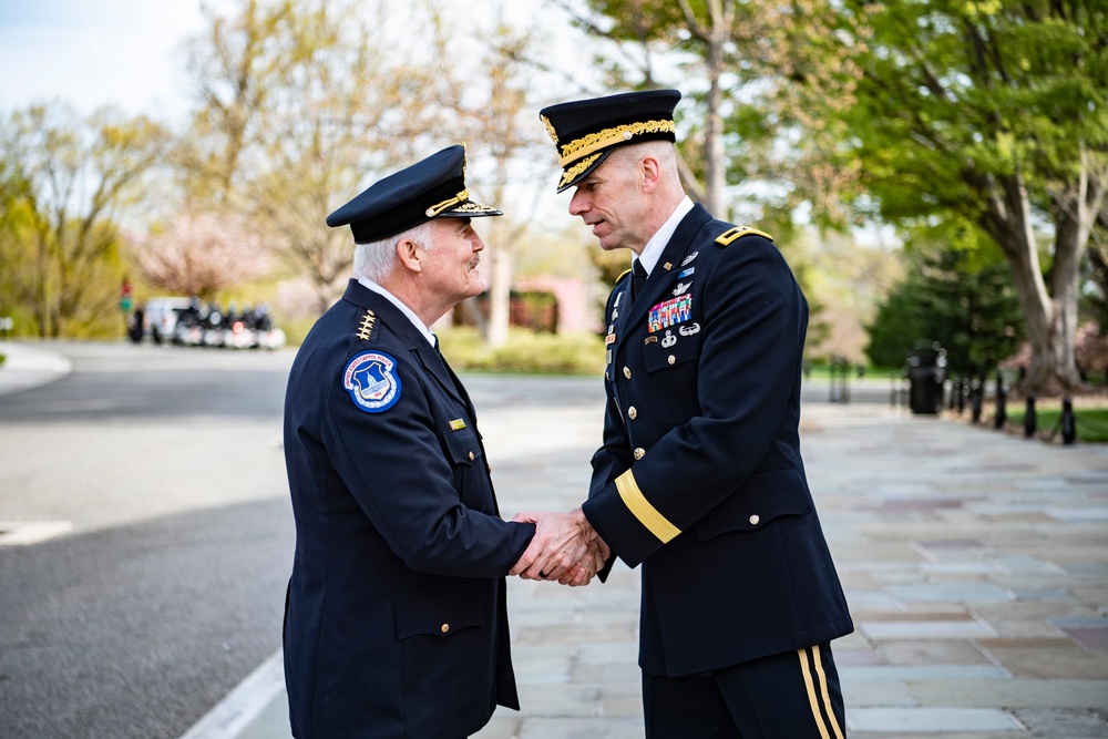 U.S. Capitol Police Chief Tom Manger Participates in an Army Full Honors Wreath-Laying Ceremony at the Tomb of the Unknown Soldier