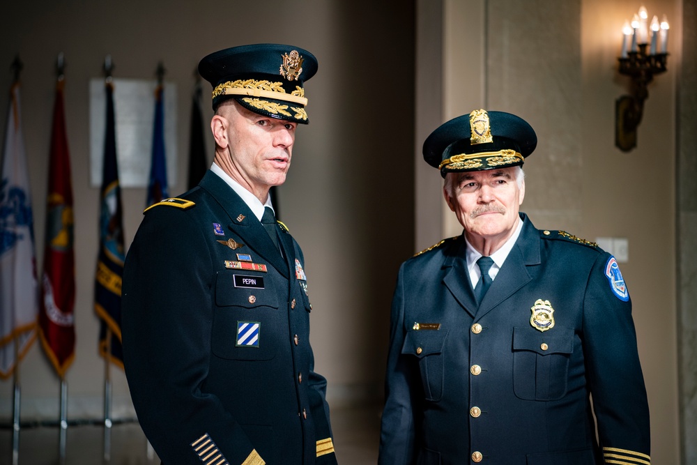 U.S. Capitol Police Chief Tom Manger Participates in an Army Full Honors Wreath-Laying Ceremony at the Tomb of the Unknown Soldier