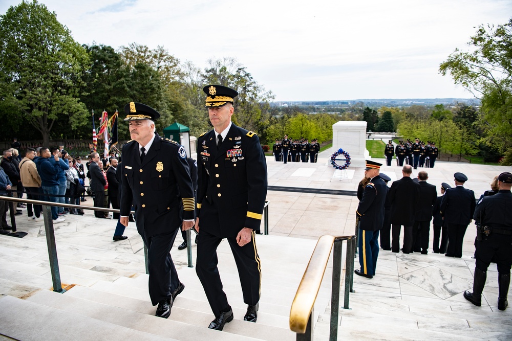 U.S. Capitol Police Chief Tom Manger Participates in an Army Full Honors Wreath-Laying Ceremony at the Tomb of the Unknown Soldier