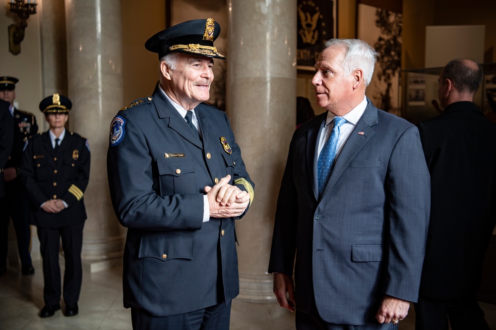 U.S. Capitol Police Chief Tom Manger Participates in an Army Full Honors Wreath-Laying Ceremony at the Tomb of the Unknown Soldier