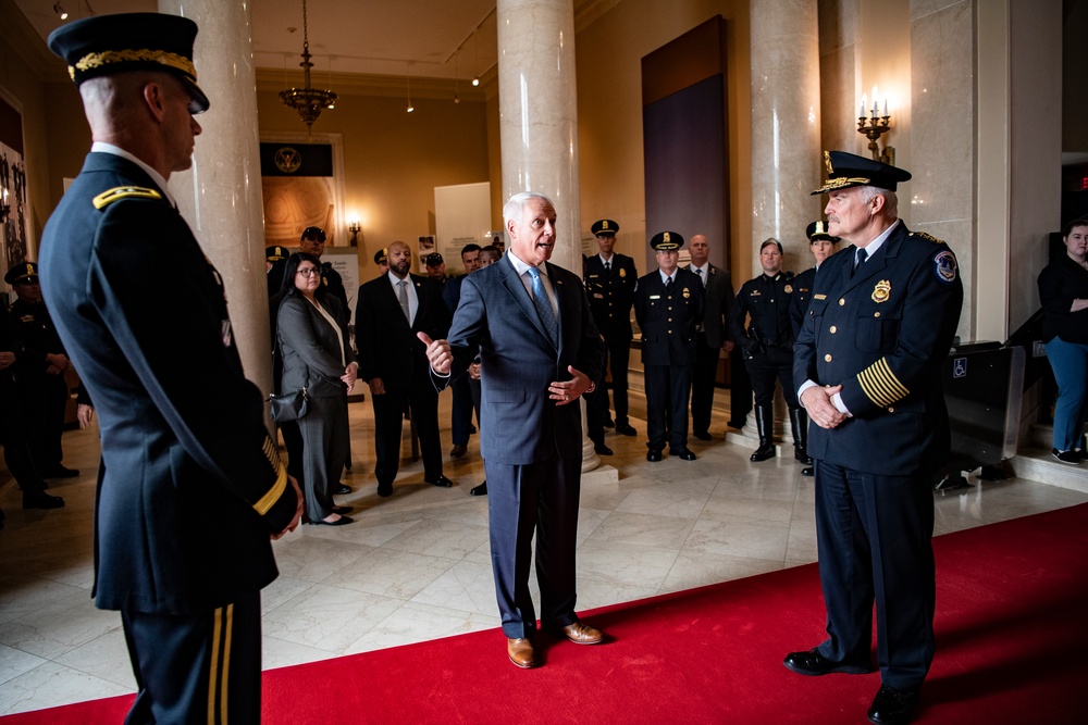 U.S. Capitol Police Chief Tom Manger Participates in an Army Full Honors Wreath-Laying Ceremony at the Tomb of the Unknown Soldier