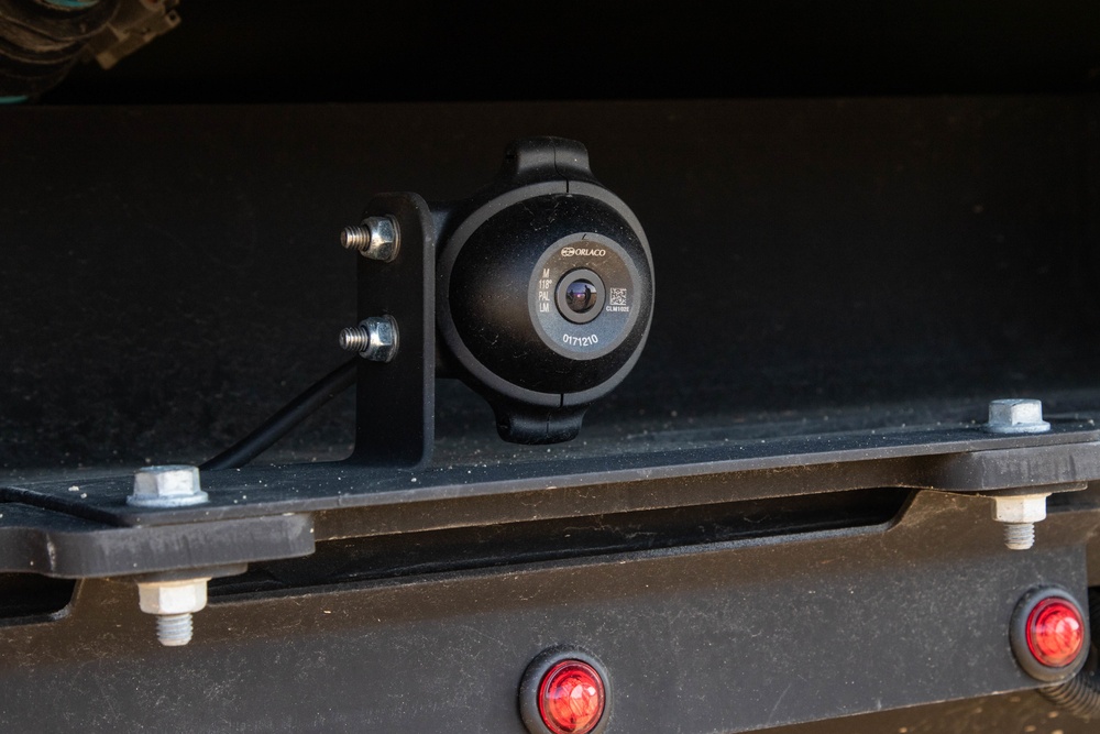 Heavy dump truck boasts backup camera and cabin monitor