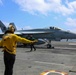 Abraham Lincoln holds an in-flight change of command ceremony for VFA-14