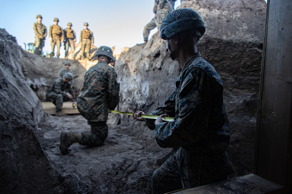 Engineer Support Company constructs underground bunkers during field exercise