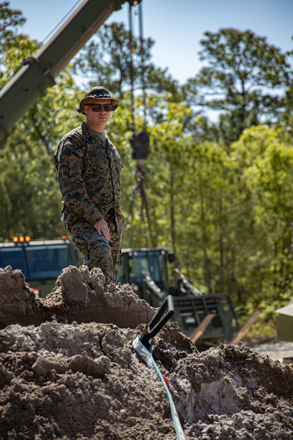 Engineer Support Company constructs underground bunkers during field exercise