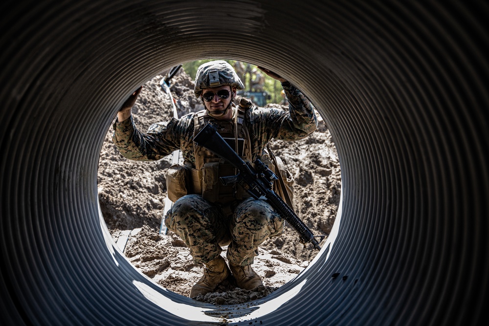 Engineer Support Company constructs underground bunkers during field exercise