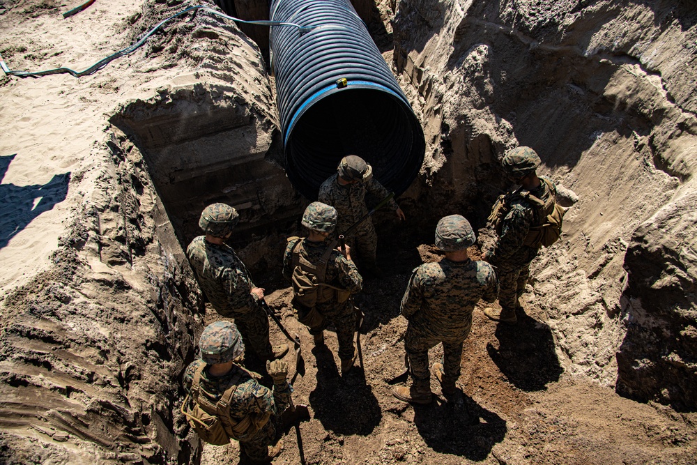 Engineer Support Company constructs underground bunkers during field exercise