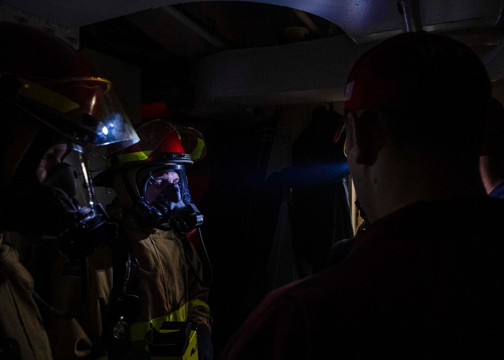 Gridley conducts a firefighting drill