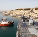 USS Ross leaves port in Valletta, Malta