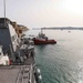 USS Ross leaves port in Valletta, Malta