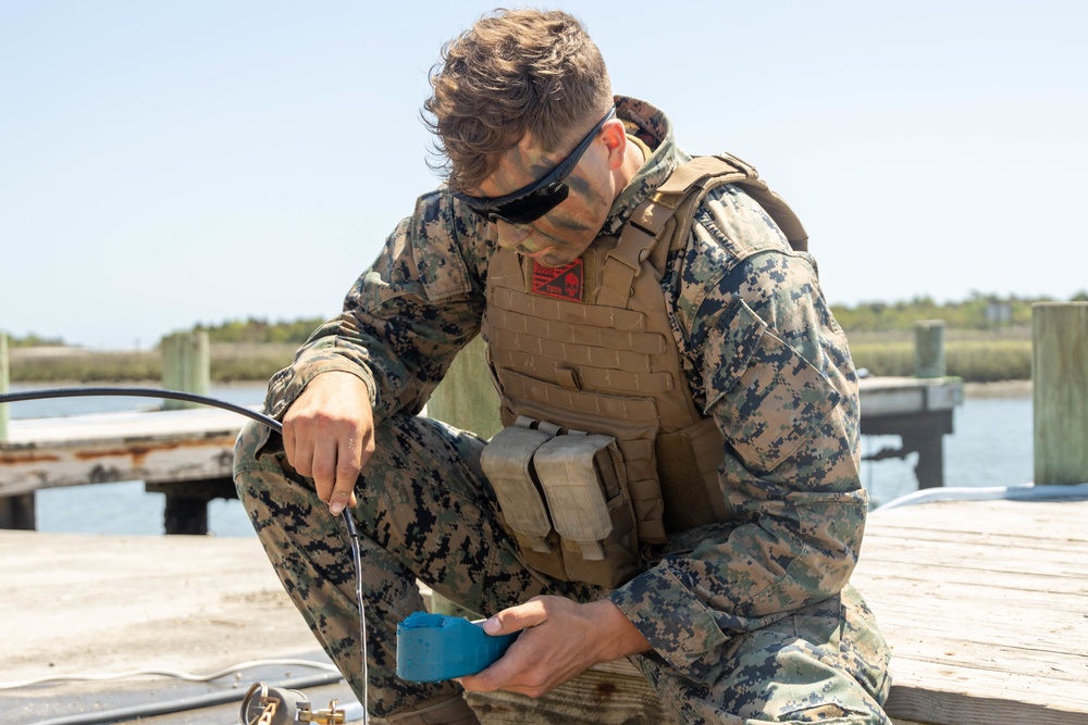 U.S. Marines produce potable water using a Platoon Water Purification System