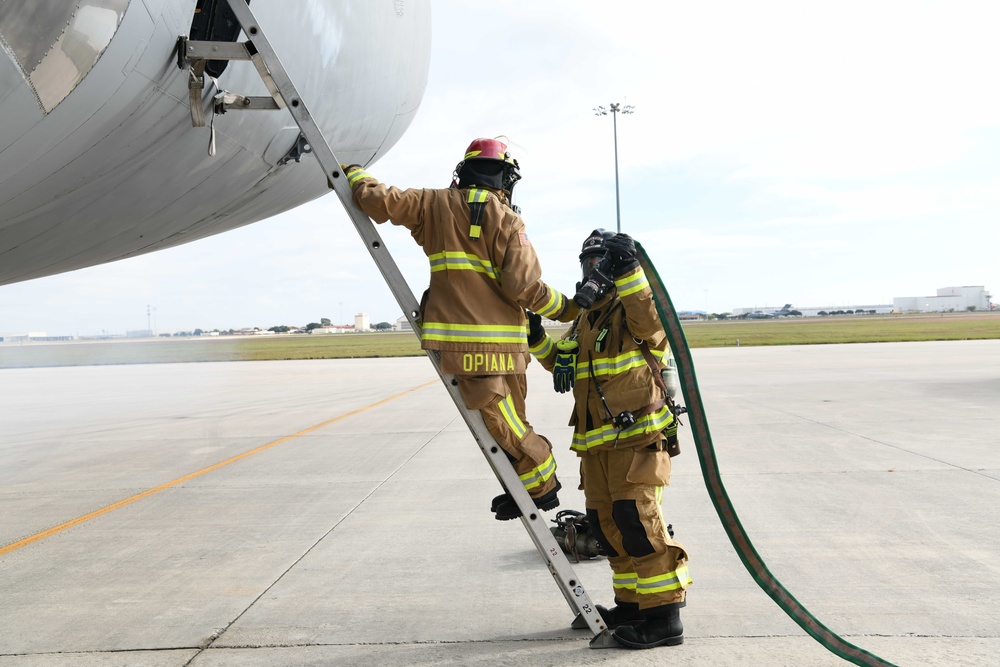 JBSA Fire Department practices C-5 rescue, fire procedures