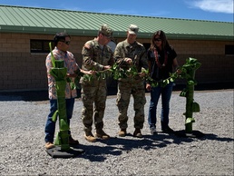 Maile lei untying during a blessing ceremony at Pohakuloa Training Area