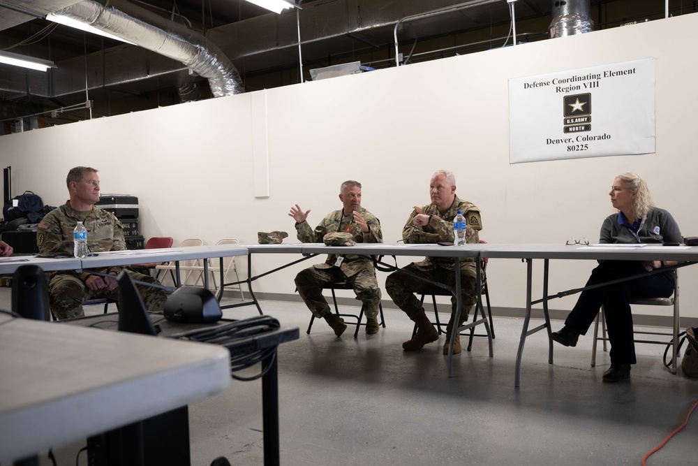 ARNORTH commander, JTF-CS commander visit FEMA Region 8 HQ during VR 22