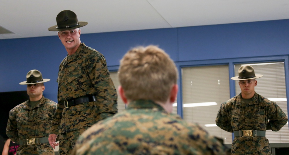 Sam Short earns the title Marine during his Make A Wish visit to Parris Island