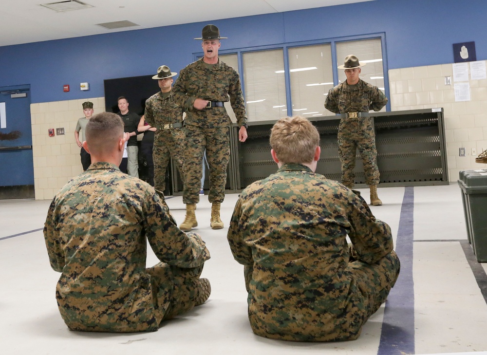 Sam Short earns the title Marine during his Make A Wish visit to Parris Island