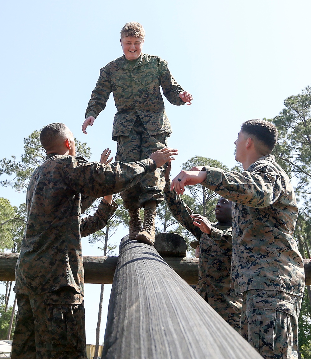 Sam Short earns the title Marine during his Make A Wish visit to Parris Island