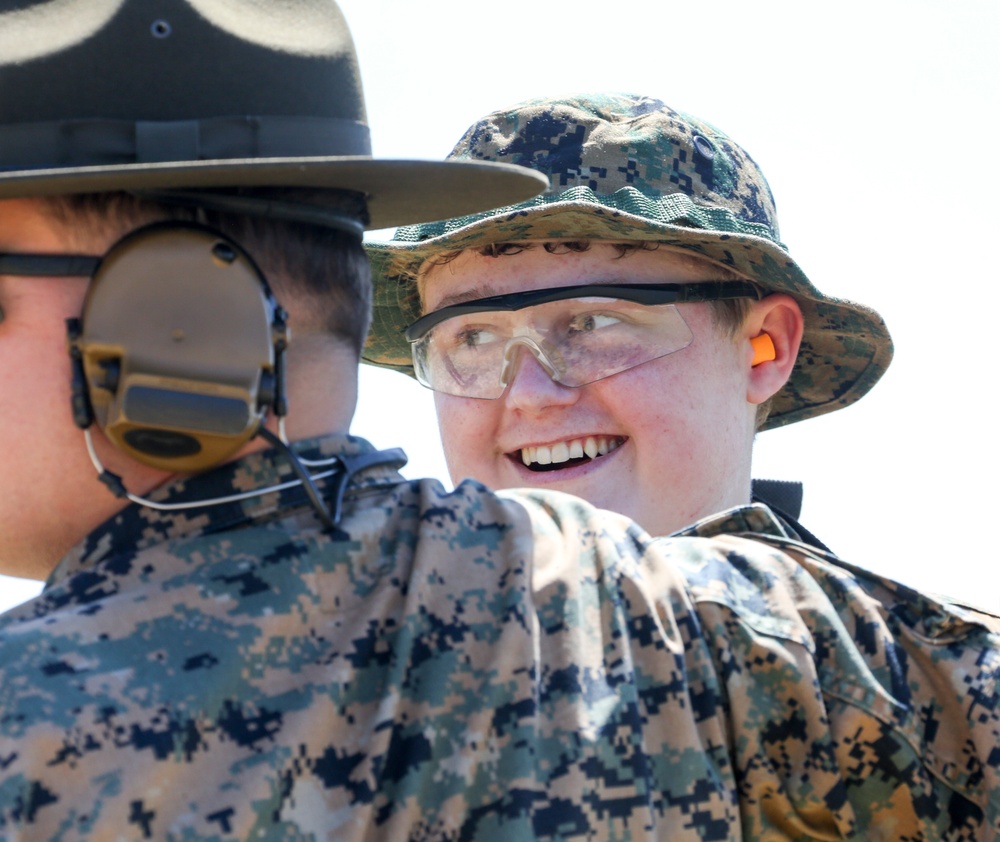 Sam Short earns the title Marine during his Make A Wish visit to Parris Island