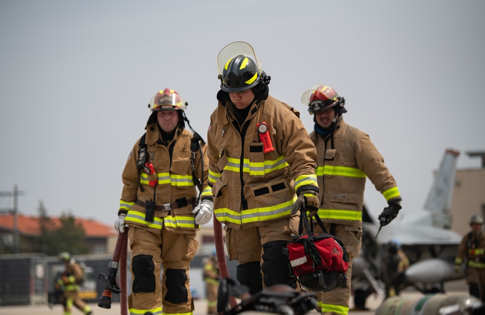 DVIDS - Images - ROKAF; 8th CES Fire Fighters respond to simulated ...