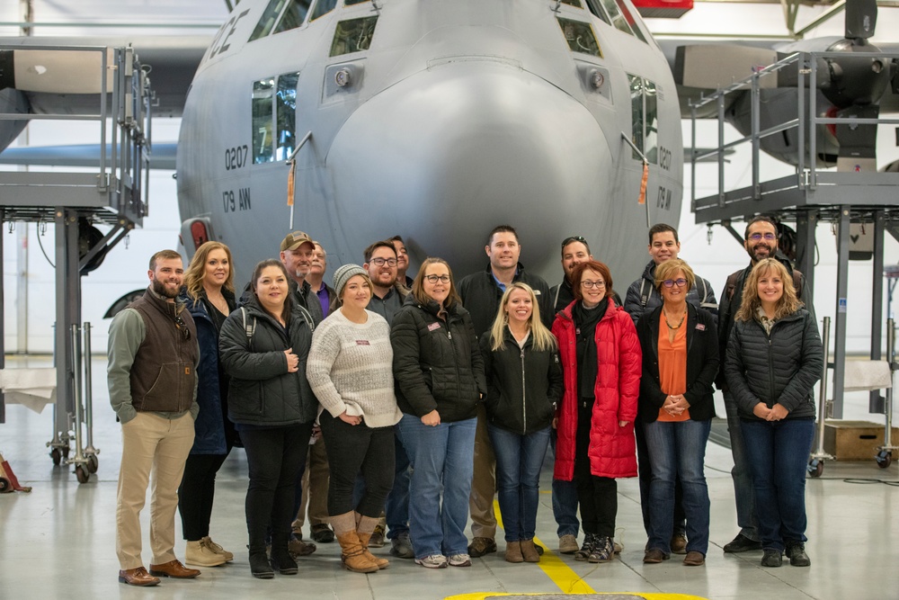 The 2021-22 Leadership Cheyenne class learns about the military