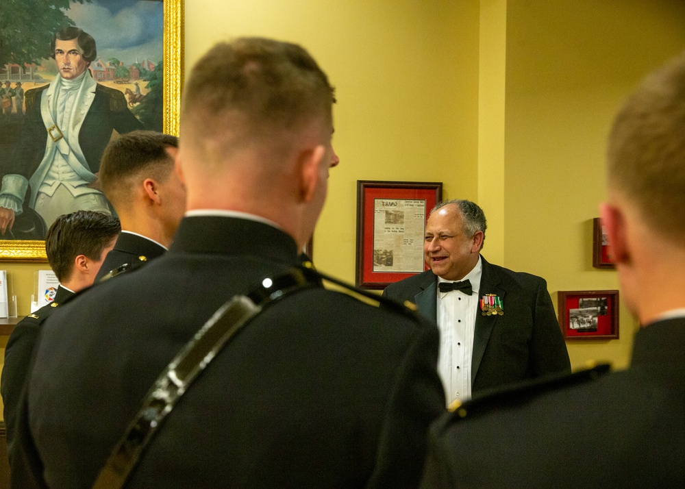 Secretary of the Navy motivates newly commissioned Marine Corps officers at mess night