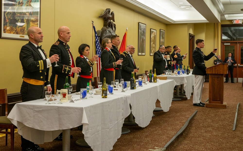 Secretary of the Navy motivates newly commissioned Marine Corps officers at mess night