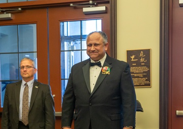 Secretary of the Navy motivates newly commissioned Marine Corps officers at mess night