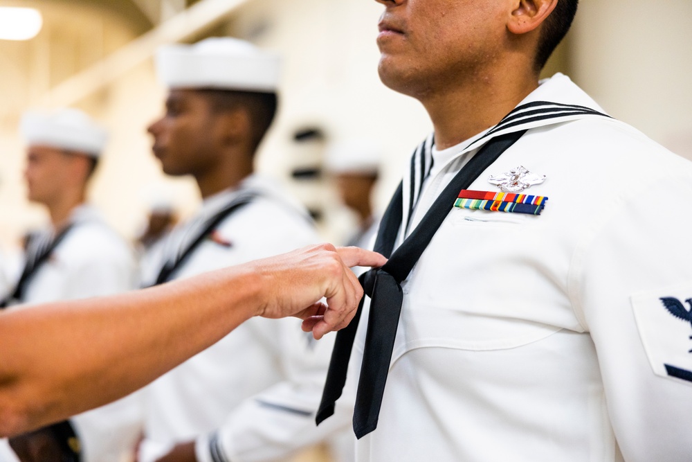 21st Dental Company Dress White Uniform Inspection