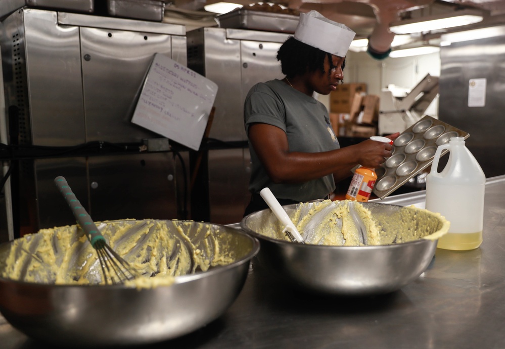 Abraham Lincoln Sailors prepare food