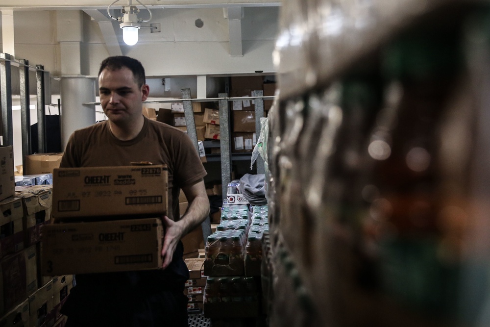 Abraham Lincoln Sailors conduct inventory