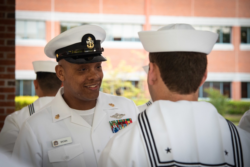 Cherry Point Sailors Conduct Service Dress White Inspection