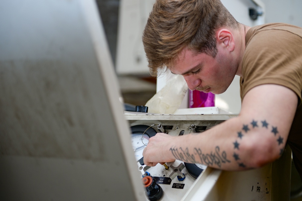 The Harry S. Truman Carrier Strike Group is on a scheduled deployment in the U.S. Sixth Fleet area of operations in support of naval operations to maintain maritime stability and security.